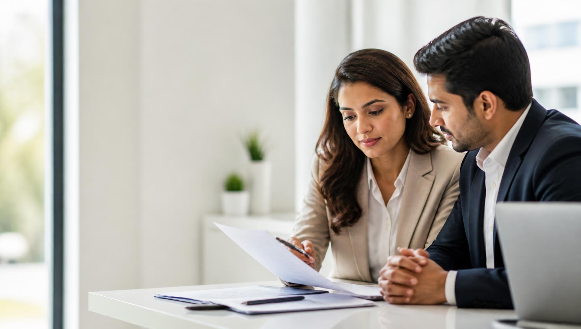 MovesEdu consultants reviewing permanent residency applications in the firm's office