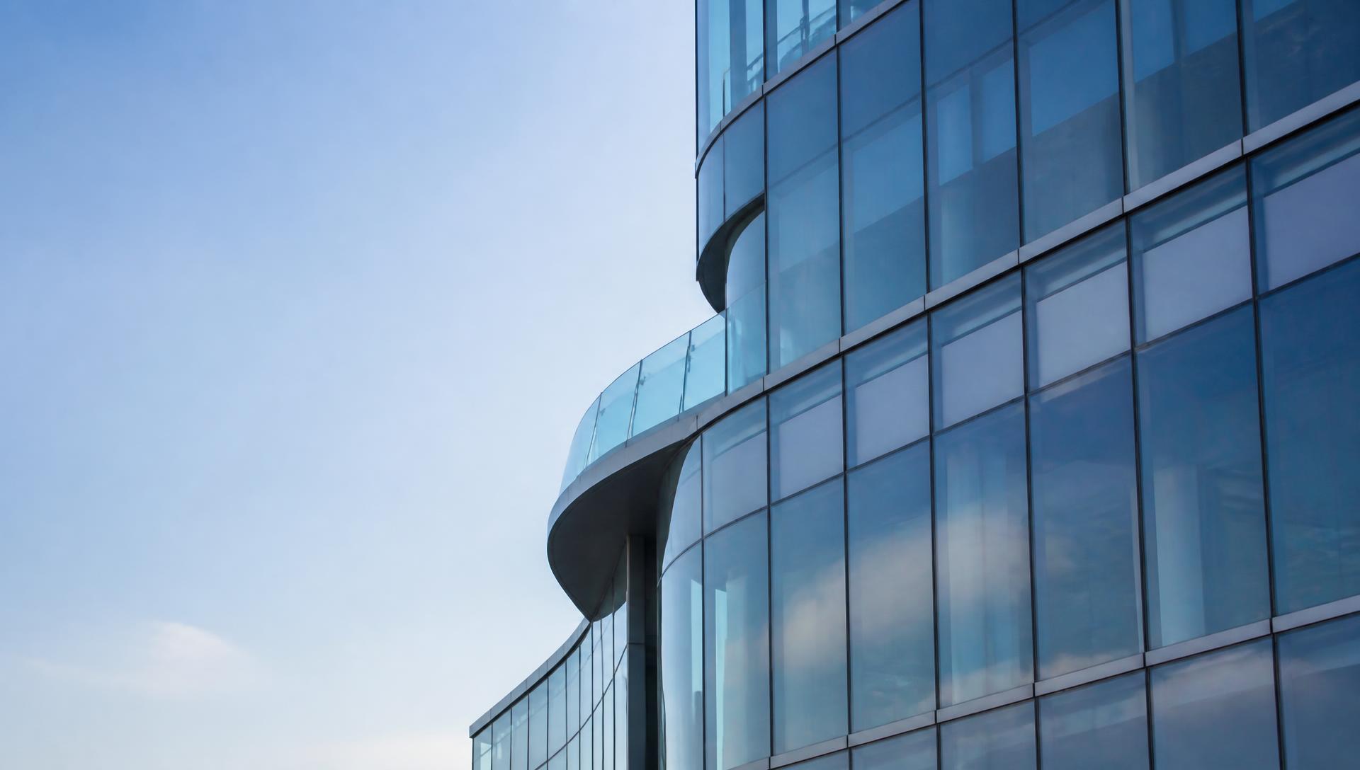Glass and steel office facade representing secure handling of personal data