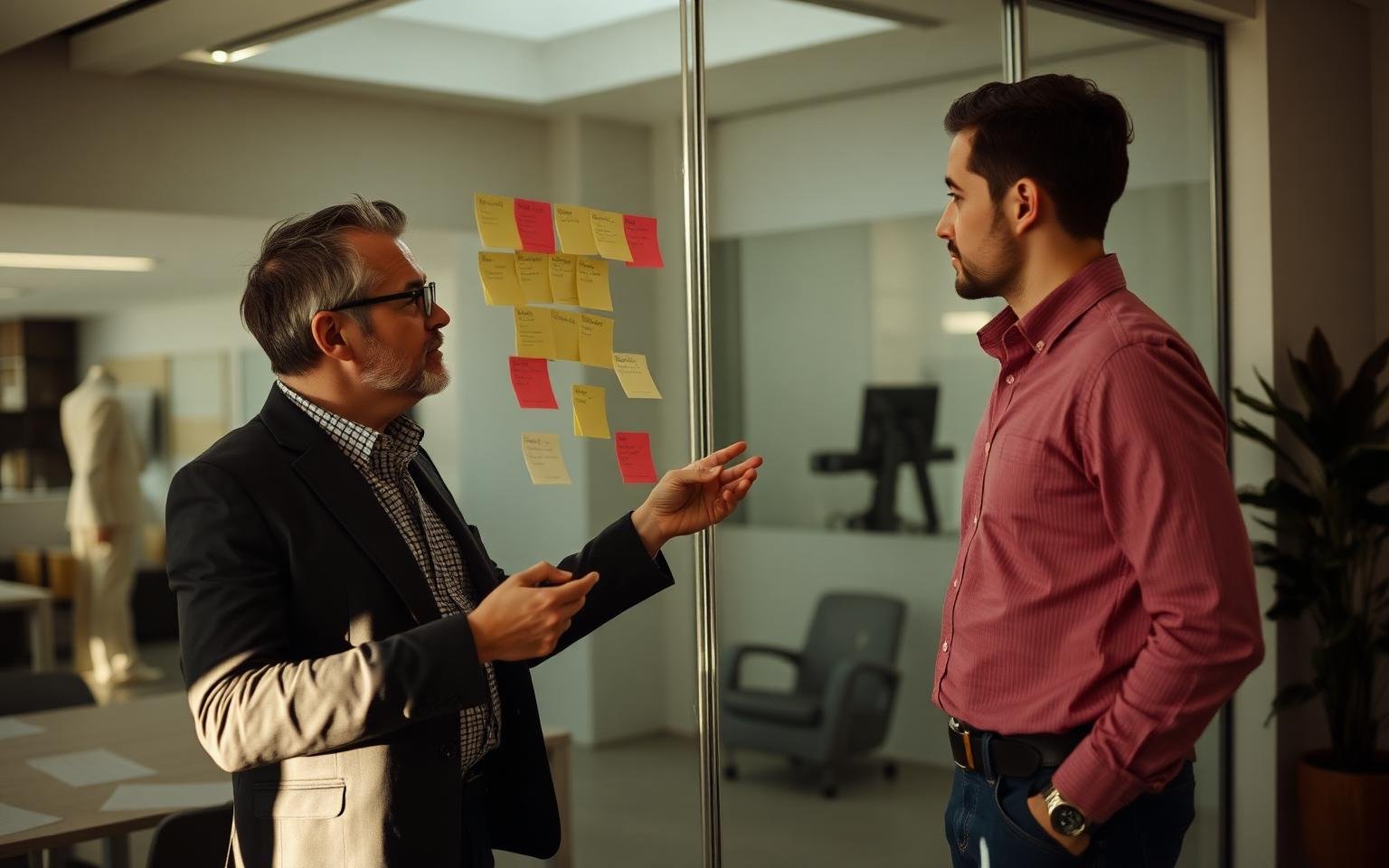 A migration consultant mapping a client's permanent residency strategy on a planning wall